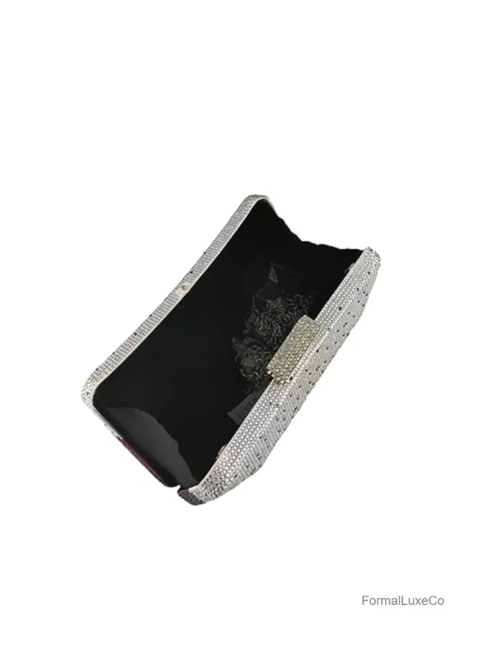 Rhinestone Evening Clutch Purse with Detachable Chain Strap for Party Dinner